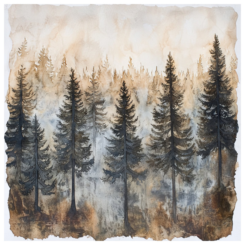 Tapis de bain Misty Forest Landscape, 34in W x 21in L