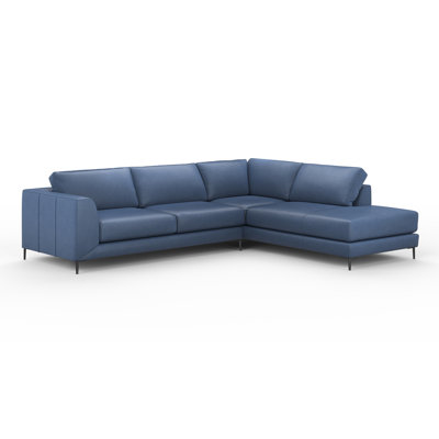 Luxor 100% Full Top Grain Leather Sectional