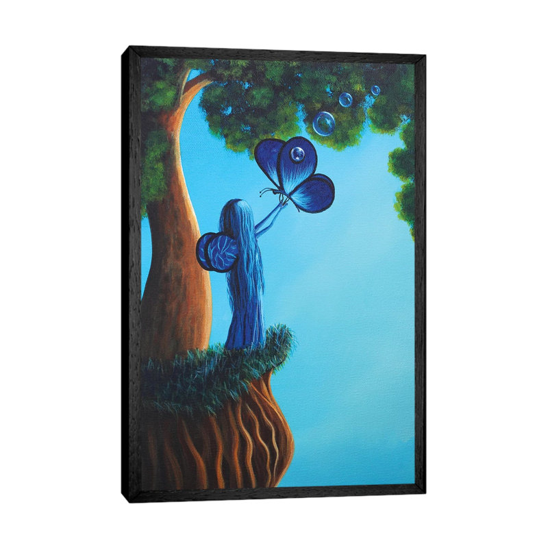 Sapphire Fairy - Print on Canvas, Black Framed, 66.04 cm H x 45.72 cm W