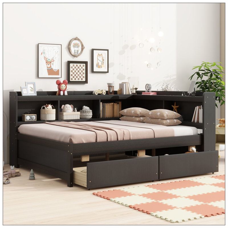 Lit pour chambre à coucher, Double, Espresso