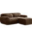 2 en forme de L chocolat, tissu doux, éponge 32d haute densité, sans assemblage, conception ergonomique, base antidérapante, coussins décoratifs, mousse de résilience, antidérapant, couleur