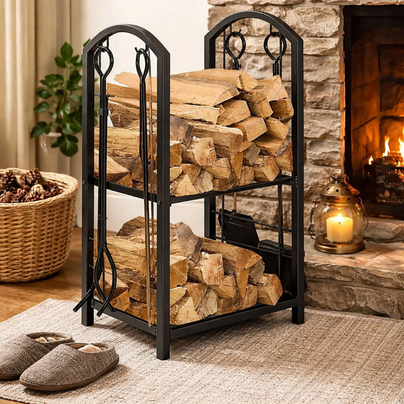 Barksdale 35.6cm W Metal Log Rack