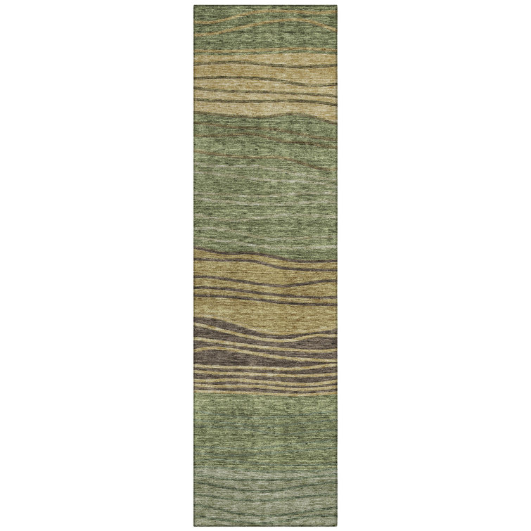 Washable Striped Indoor / Outdoor Rug
