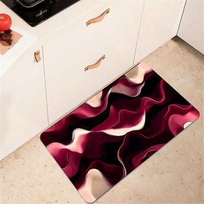 Diatomaceous Earth Bath Mat,Elegant Burgundy Abstract Non-Slip Volume Super Absorbent Fast Drying Eco-Friendly Easy to Clean for Bathroom Kitchen Door mat 16×24Inch (40 * 60cm)