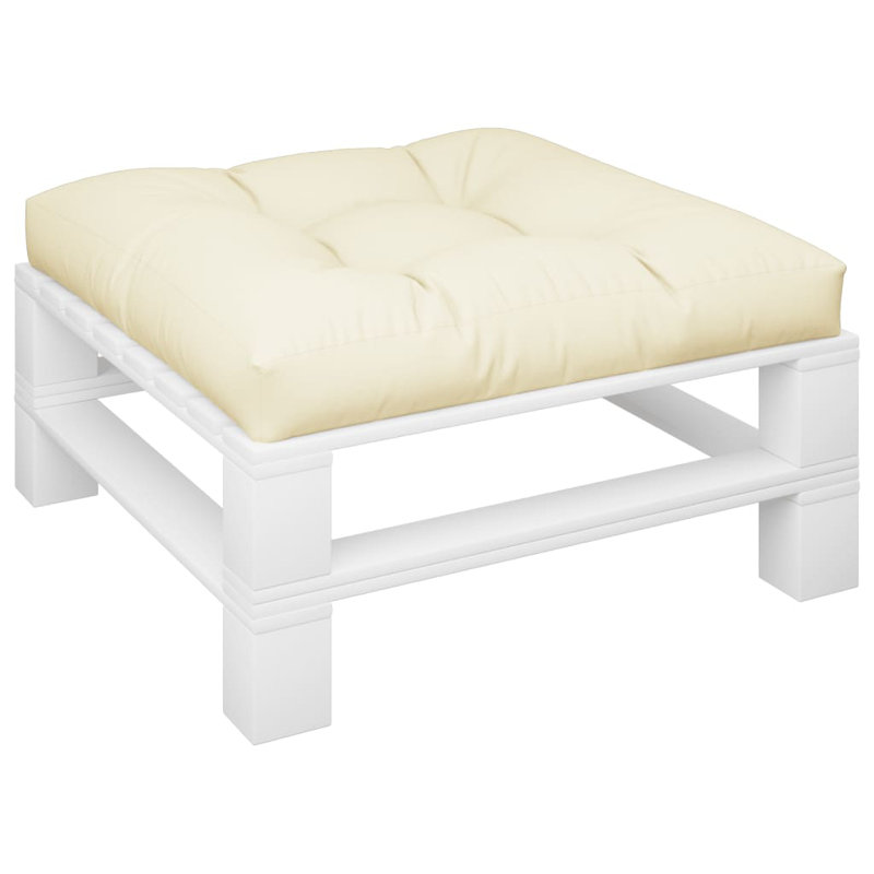 vidaXL Pallet Cushion Cream 100% polyester 31.5 in x 31.5 in x 4.7 in, Cream, 31.5" H x 31.5" W x 4.7" D