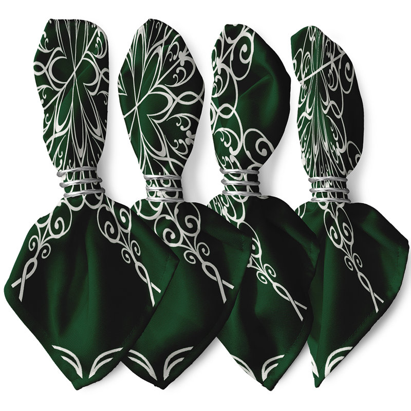 Ensemble de serviettes 4 pièces Snowflake, Vert foncé