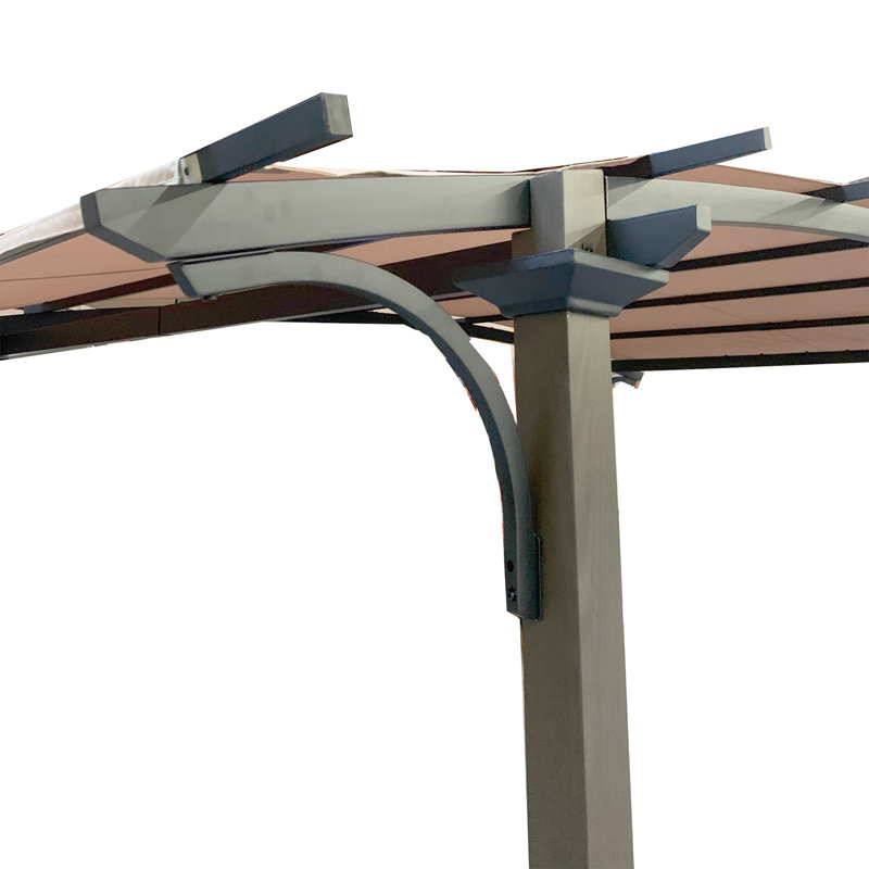 Capilano 10' x 12' Beige Whisper Arched Roof Pergola Canopy