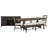 Extendable Trestle Dining Table With 2 Upholstered Benches And 2 Upholstered Side Chairs-2003290298