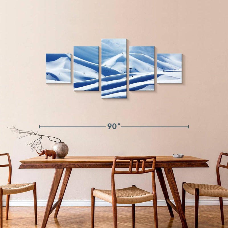 Snowy Mountain Ski Resort, 36" H x 80" W