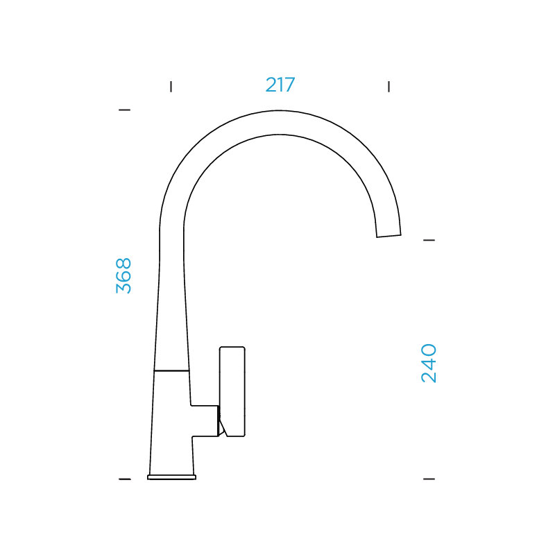 Gota High Pressure Single Lever Monobloc Tap, Black