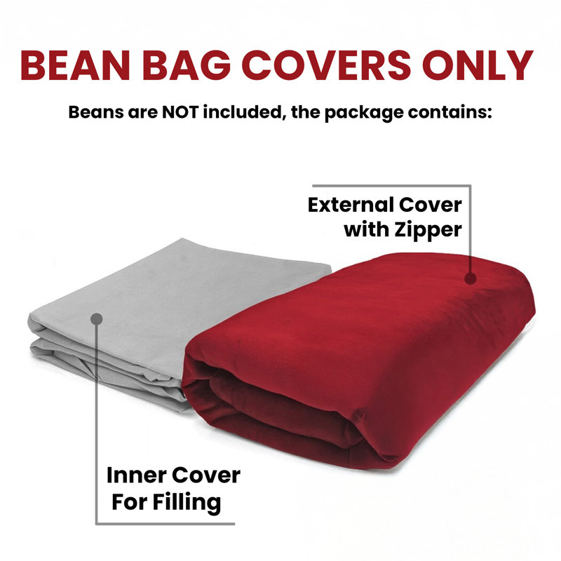 Grand coussin à billes en velours Origami - 55 po x 42 po - rouge, Polyester rouge