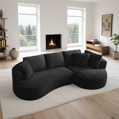 Modern Oversized Curved Modular L-Shaped Sectional Sofa