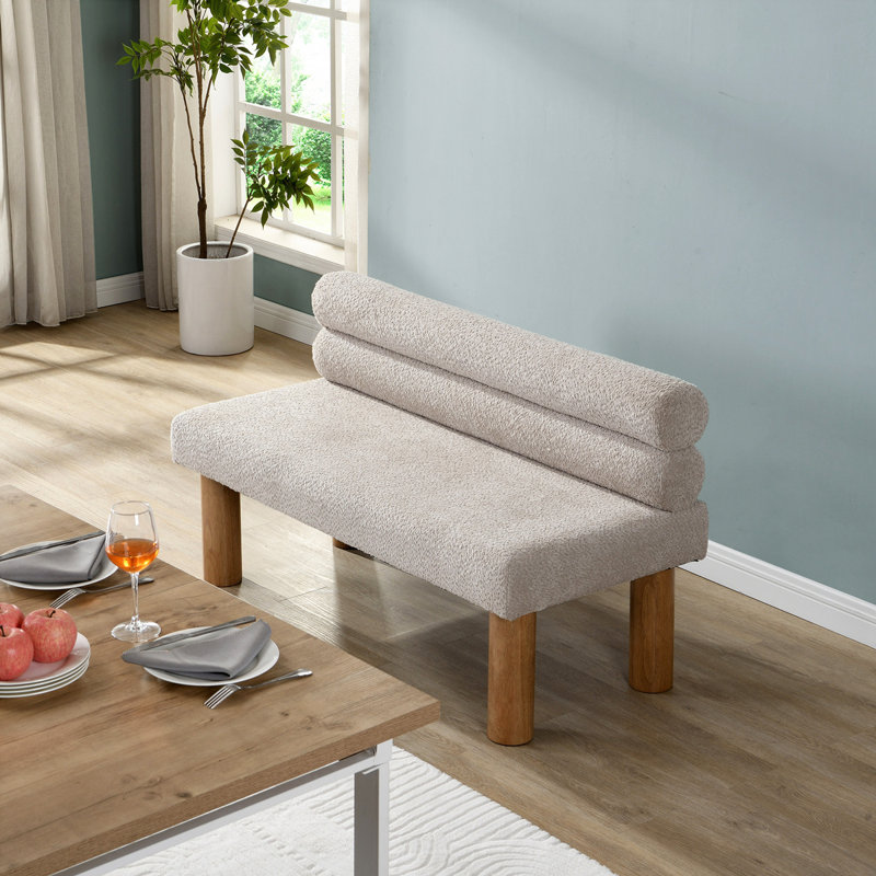 Banc de salle à manger en tissu, Beige