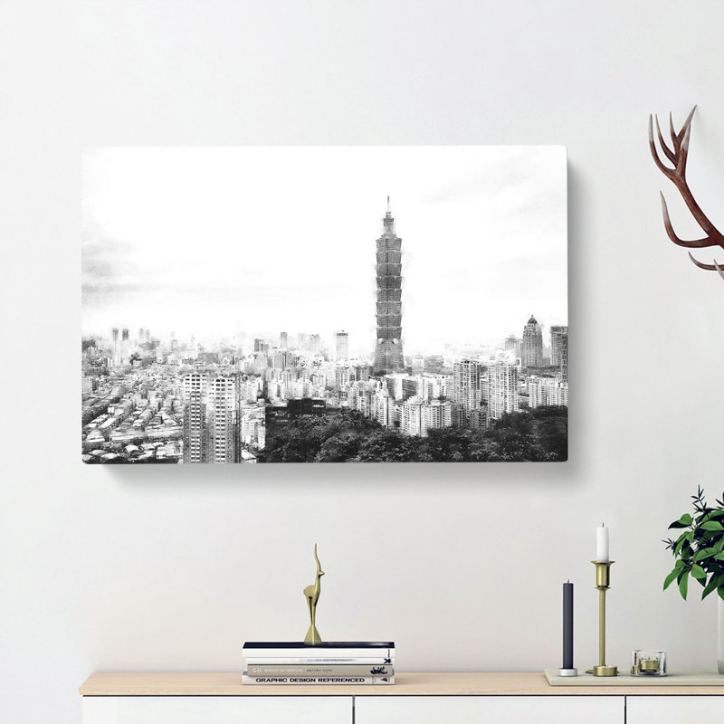 Taipei City Skyline in Taiwan - Wrapped Canvas, 50cm H x 76cm W x 3cm D