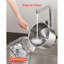 Casserole 4 pintes en acier inoxydable avec couvercle en verre et poignée ergonomique