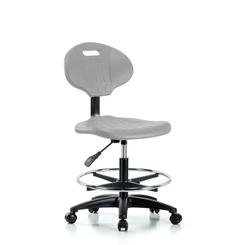 Chaise de dessinateur Jiwon, No Arm Included, Grey, Roulettes