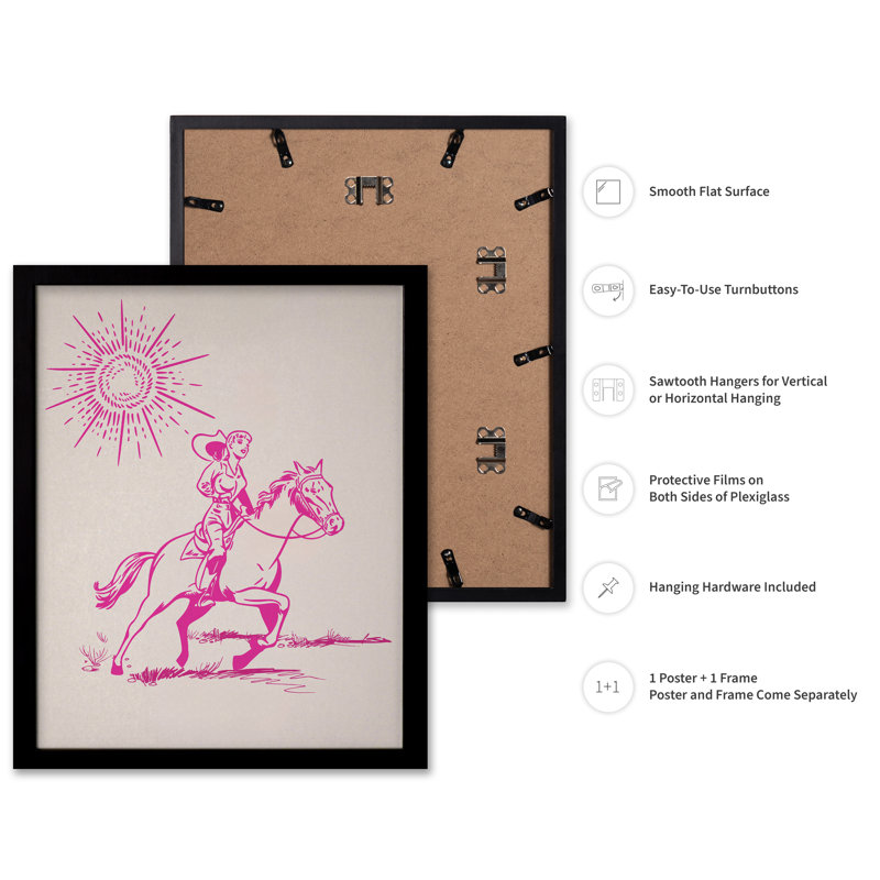 Cowgirl No2, Black Framed, Poster, 08"H x 10"W