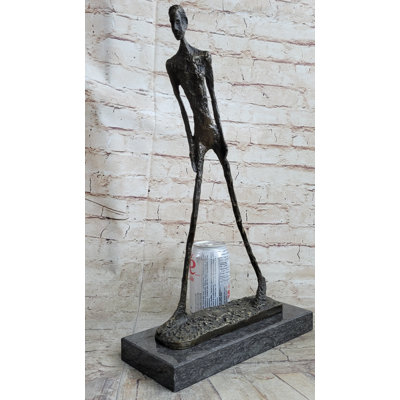 Walking Man After Giacometti Bronze Statue Sculpture Modern Art 18 Inches X 10 Inches