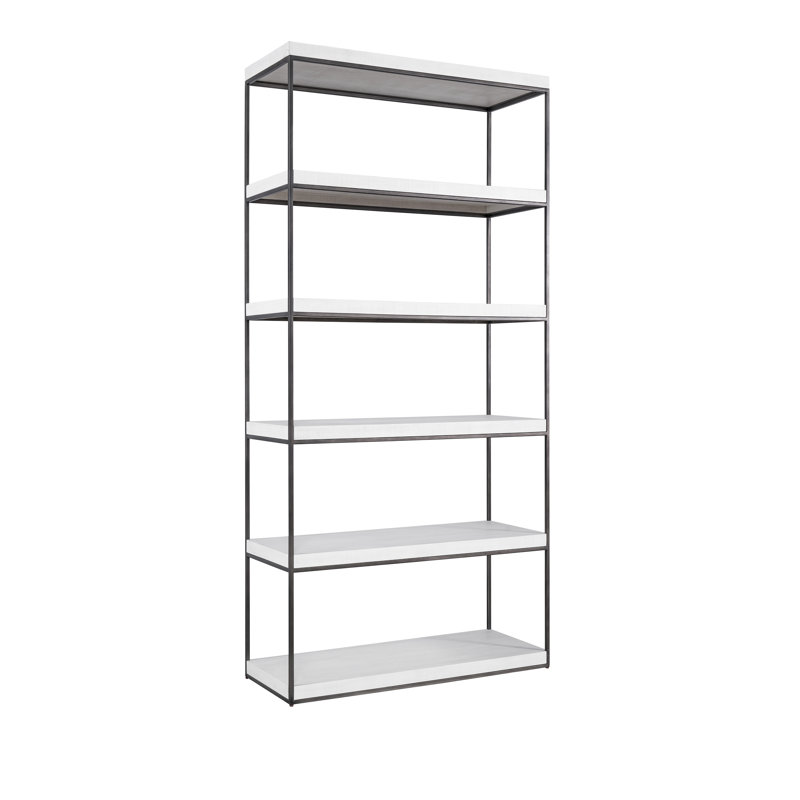 Étagère en fer Bilbrook H 84 po x l 40 po, Blanc