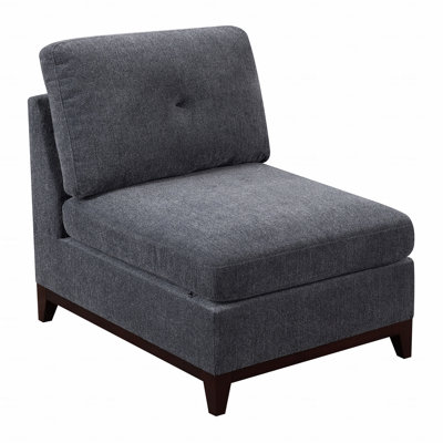 Modular Living Room Furniture Armless Chair Ash Chenille Upholstered Fabric Upholstered Cushion Armless Chair Couch.