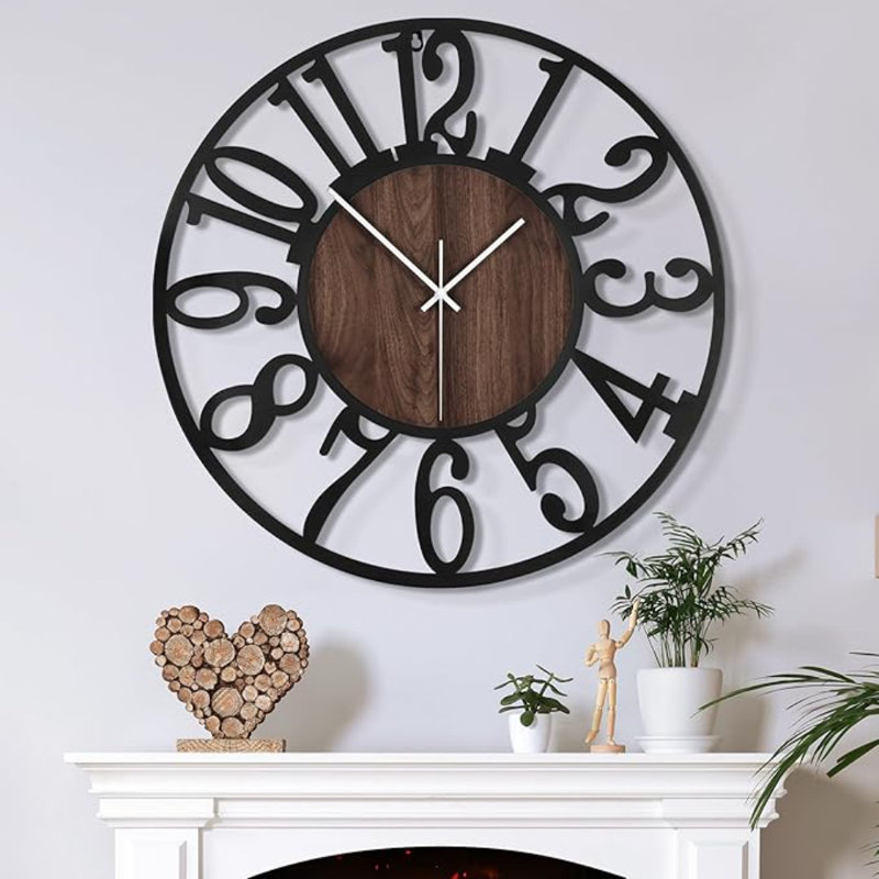 Grande horloge murale pour le décor du salon, horloge murale moderne surdimensionnée à piles de 14 pouces pour la cuisine de la chambre à coucher