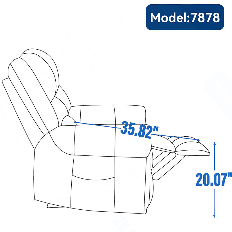 Fauteuil inclinable électrique Power Massage à double massage thermique, similicuir, Gris