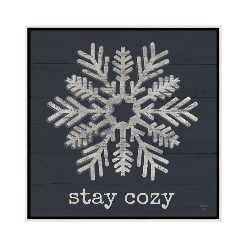«Stay Cozy Snowflake», reproduction d'art sur toile encadrée, H 26 po x l 26 po, Impression encadrée sans passe-partout