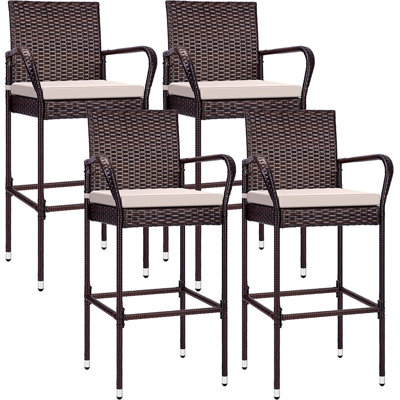 Aihnoa 30” Patio Bar Stool with Cushion by Lark Manor