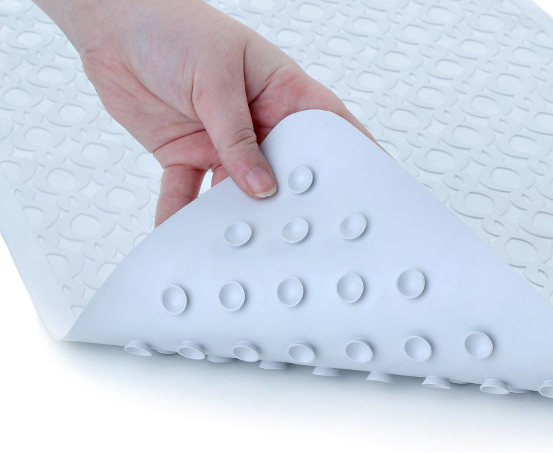 Leona Rubber Non-Slip Shower Mat, White