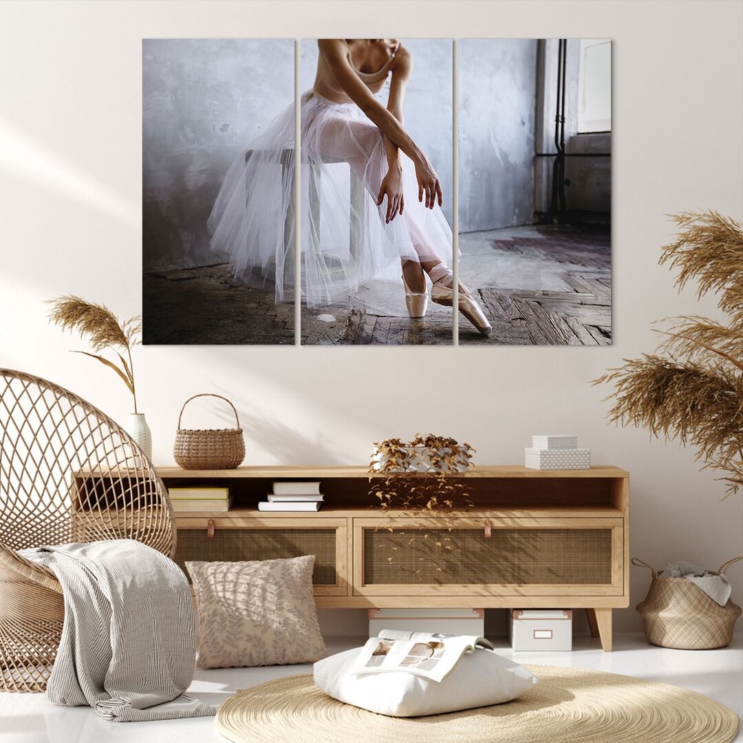 3-tlg. Fotodruck-Set Ballerina Ballet Studio