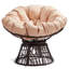 Chaise d'appoint pivotante en osier avec coussin-20740737