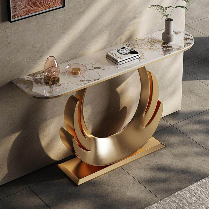 Console de style italien en pierre frittée., H 33,4 po x l 59 po x P 13,7 po