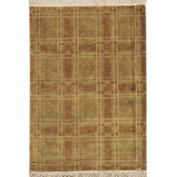 Wool Plaid Area Rug in Brown