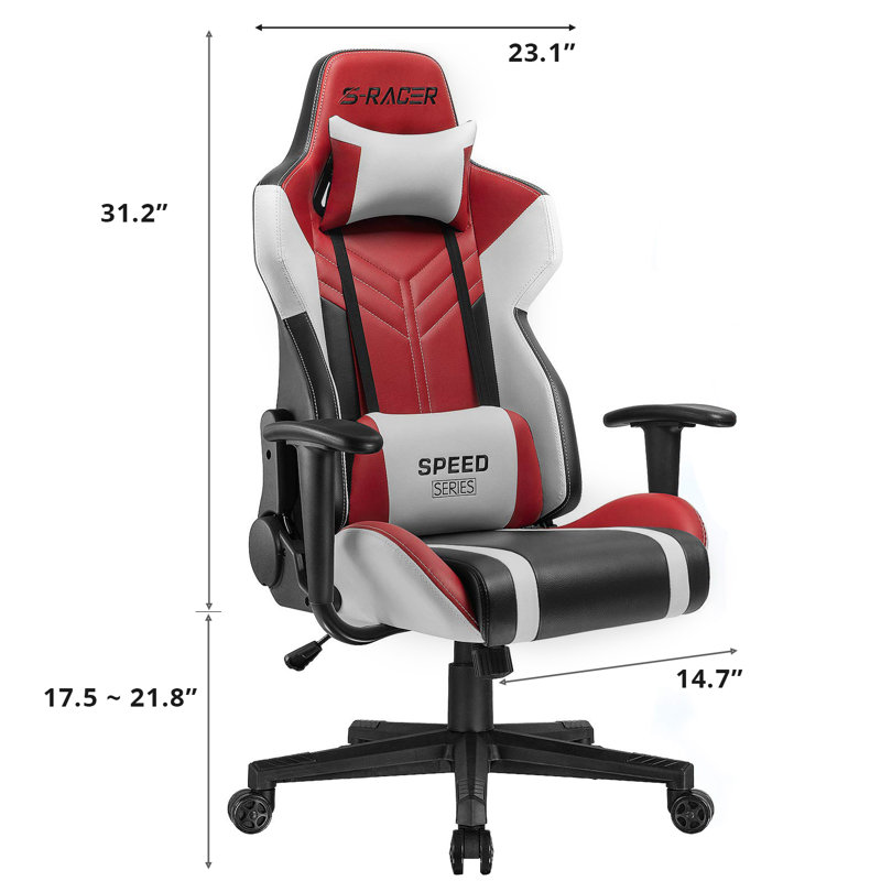 Fauteuil de jeu pc & racing, Rouge / Noir