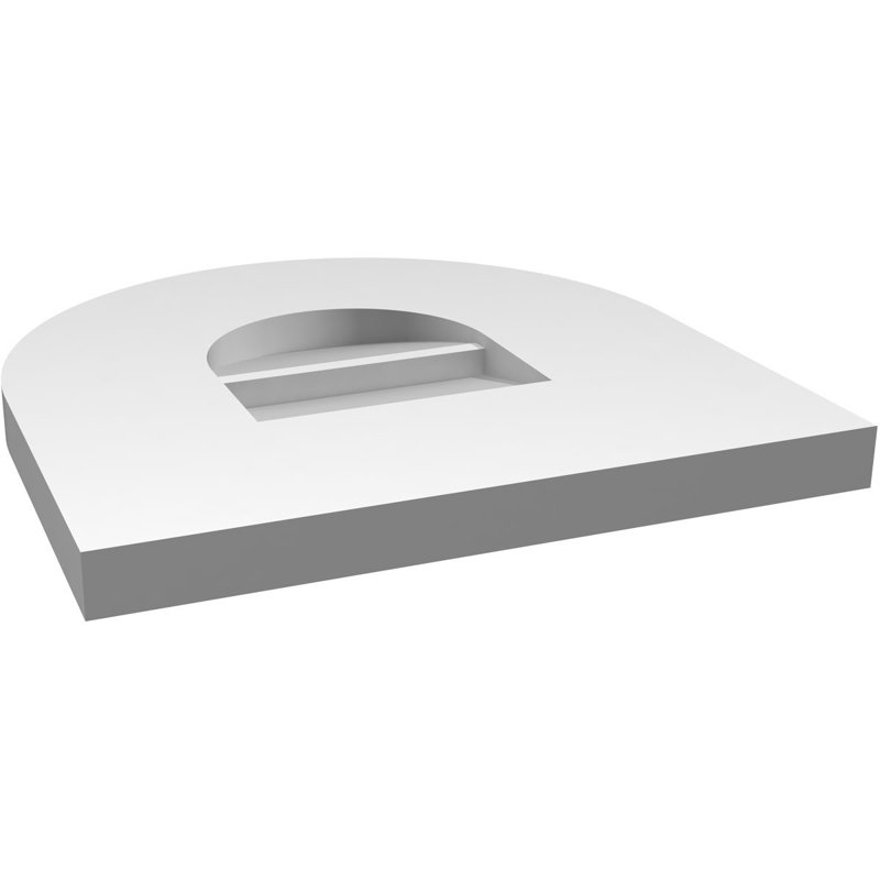 Round Top Surface Mount Signature Urethane Non-Functional Gable Vent Primed Tan, 12" H x 12" W x 1" D