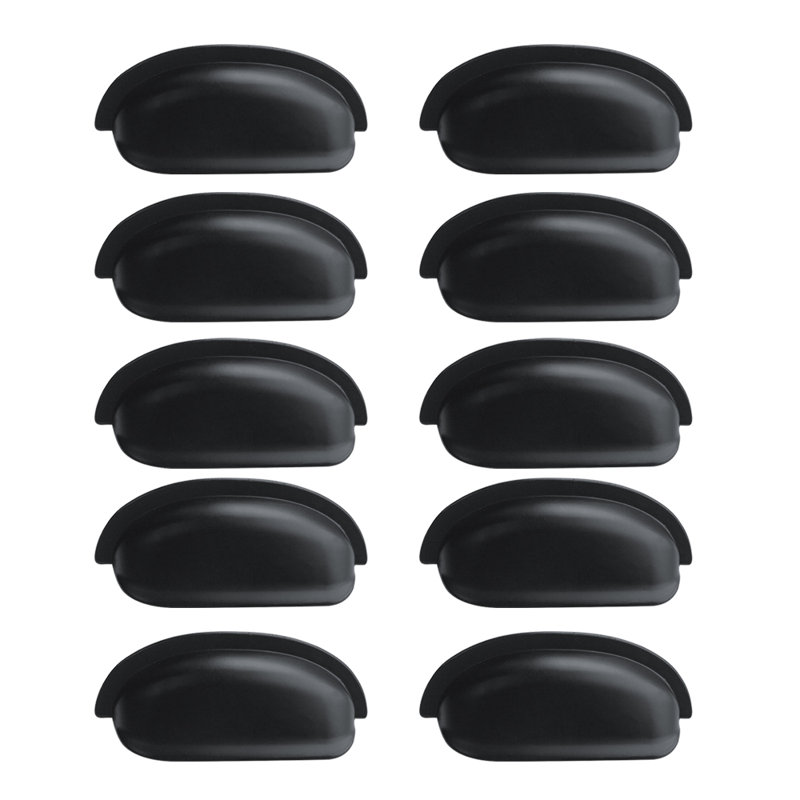 Oversized 3 7/16 Length Oval Knob Multipack, Black