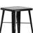 Toquerville Square Metal Indoor-Outdoor Bar Table Set with 2 Stools with Backs-1064872368