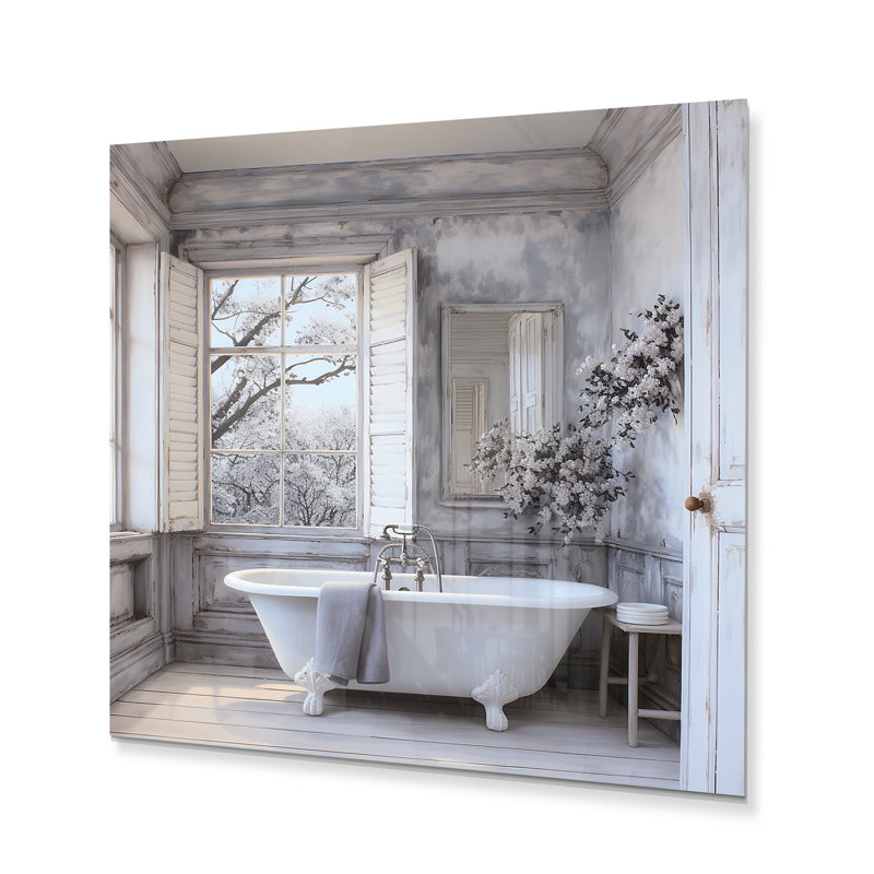 Décoration murale en métal Farmhouse Bathroom II - Bath & Laundry, H 16 po x l 16 po x P 1 po