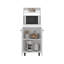 Buffet de cuisine autoportant Alani avec support à 2 portes avec tablettes de rangement intérieures, tablette supérieure et comptoir compact Alani