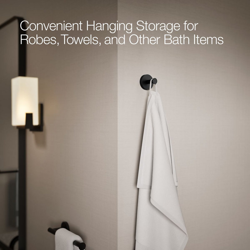 Elate Robe Hook, Matte Black
