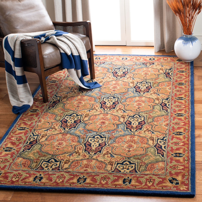 Colyt Hand Tufted Indian Wool Oriental Rug, Rectangle 5' x 8'