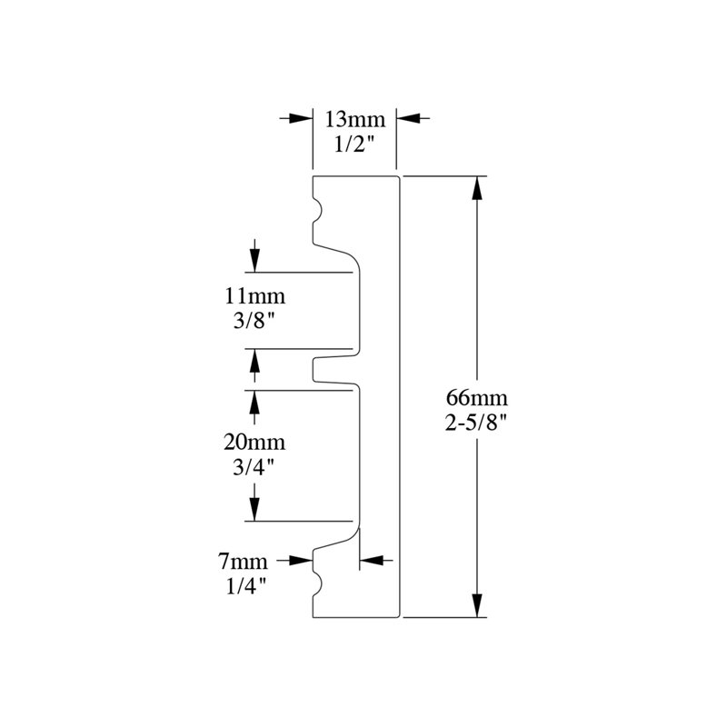 1/2 in D x 2-1/2 in W x 78-3/4 in L Primed White Flexible Polyurethane Baseboard Moulding