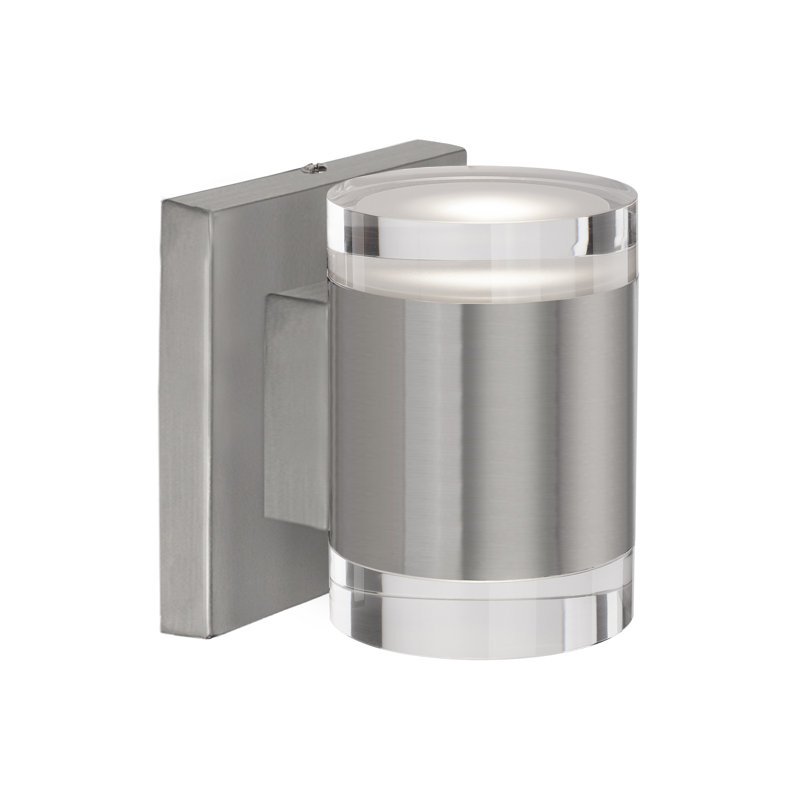 Norfolk Steel LED Armed Sconce, Brushed Nickel, 4.75" H x 4.5" W x 4" D