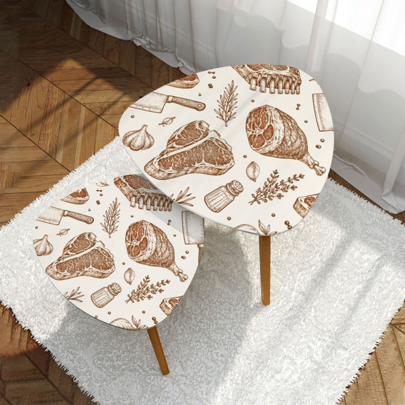 Ensemble de 2 tables basses gigognes Triangle