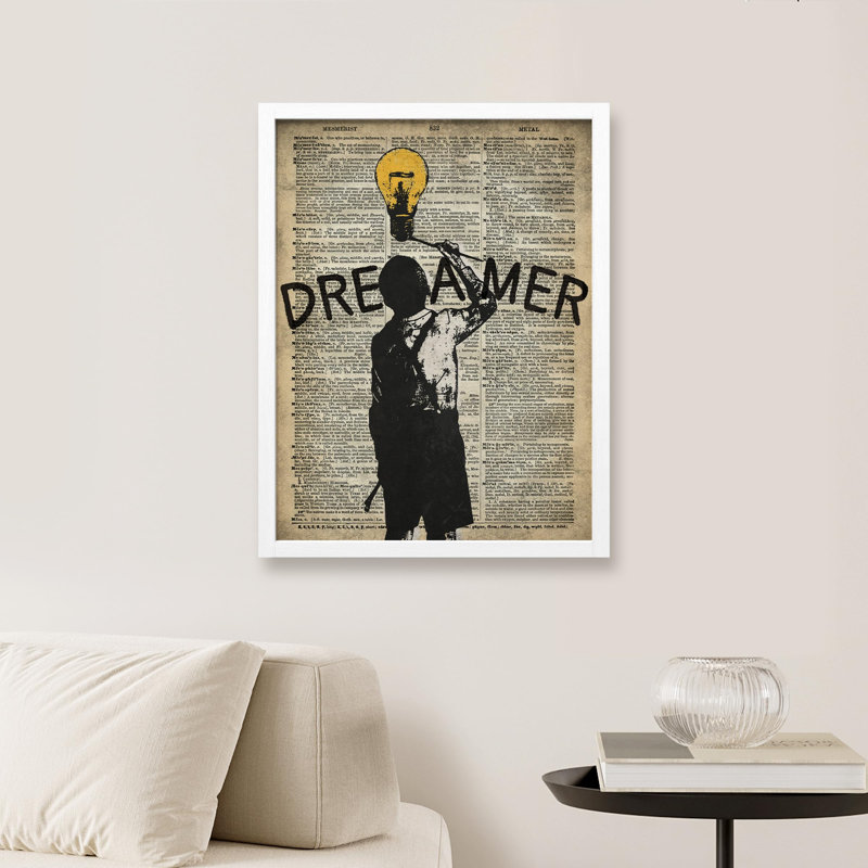 «Th pensant le peintre Banksy» sur papier, Blanc, H 16 po x l 12 po