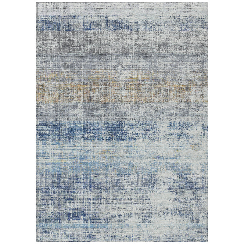 Machine Washable Indoor/Outdoor Kesler ACN2388 Stripes Rug, Rectangle 8' x 10'