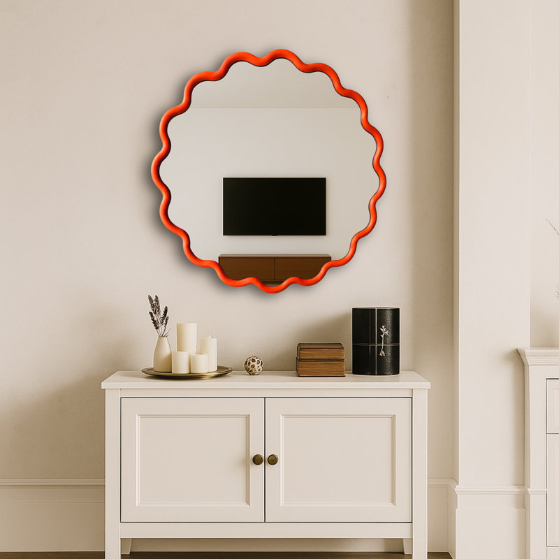 Miroir rond, Orange