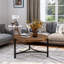 Table basse ronde 36 po avec cadre en bois