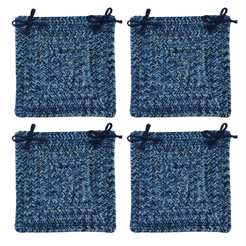 Coussin de coussin de chaise d'extérieur Ashiah, Vague bleue