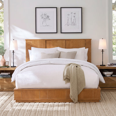 Carden Traditional Style Wood Panel Bed Frame with Tall Headboard for Moody Bedroom